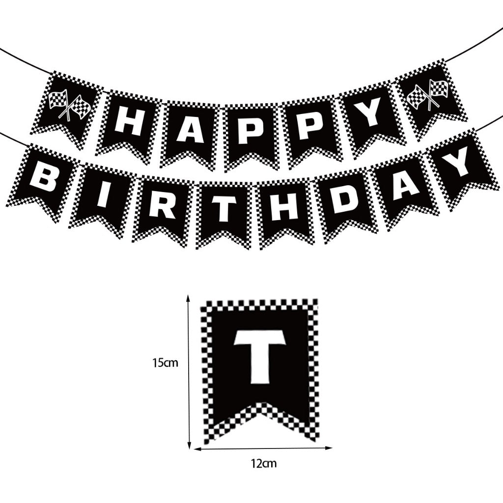 Bunting Flags / Banner Happy Birthday HBD Racing