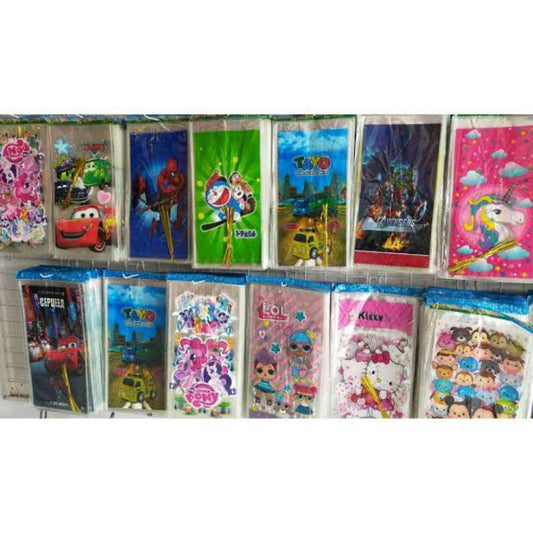 ( isi 10 pcs ) Plastik Snack Kartun / Goodie Bag Besar Size 25 cm x 50 cm /  Bingkisan Ulang Tahun / Ultah