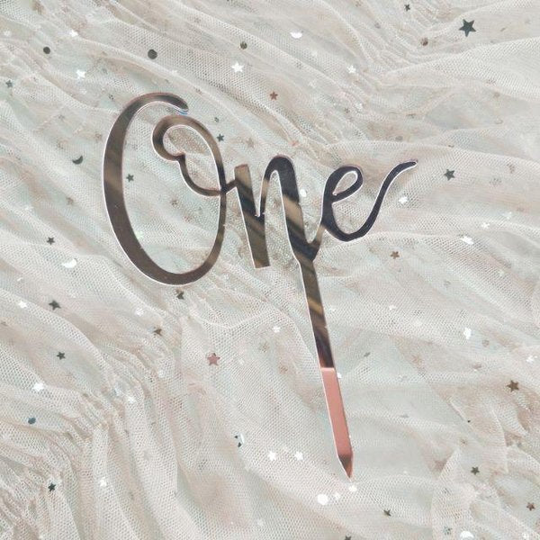 Cake Topper Acrylic / Topper Kue Akrilik Happy Birthday Sweet Seventeen Rose Gold