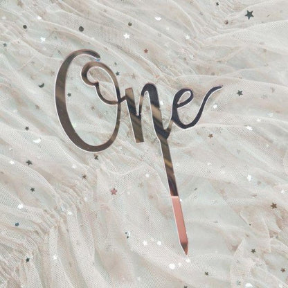 Cake Topper Acrylic / Topper Kue Akrilik Happy Birthday Sweet Seventeen Rose Gold