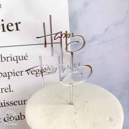 Cake Topper Acrylic / Topper Kue Akrilik Happy Birthday / Mother Day / Valentine Day/ Anniversary