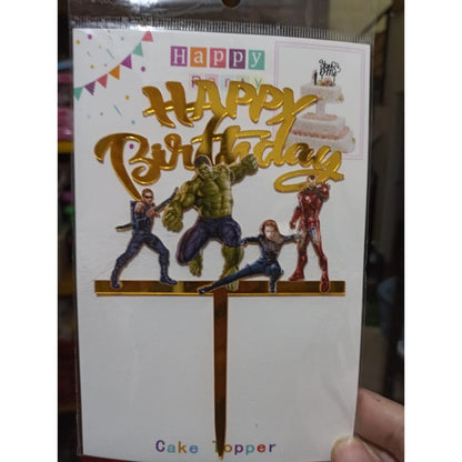 Cake Topper Acrylic / Akrilik Happy Birthday One & Unicorn/ Ariel Mermaid /Captain America / Rainbow