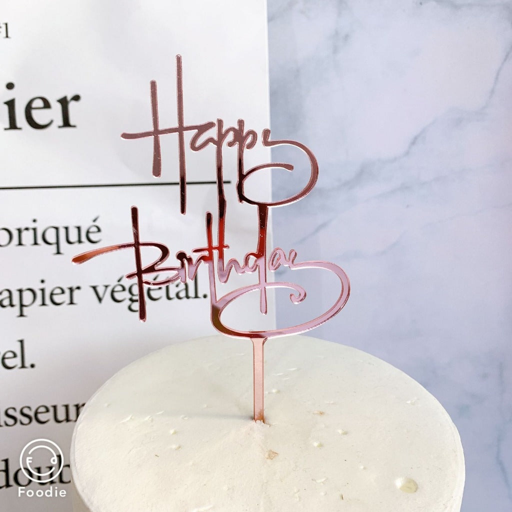 Cake Topper Acrylic / Topper Kue Akrilik Happy Birthday / Mother Day / Valentine Day/ Anniversary
