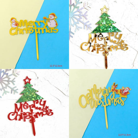 Cake Topper Acrylic / Topper Kue Akrilik Natal / Merry Christmas Tree