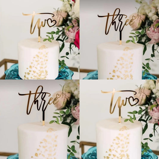 Cake Topper Acrylic  / Topper Kue Akrilik Two Love / Three Love