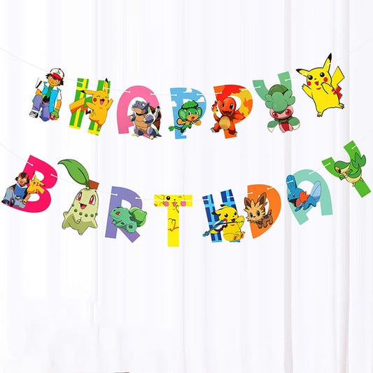 Bunting Flag / Banner HBD Happy Birthday Pokemon