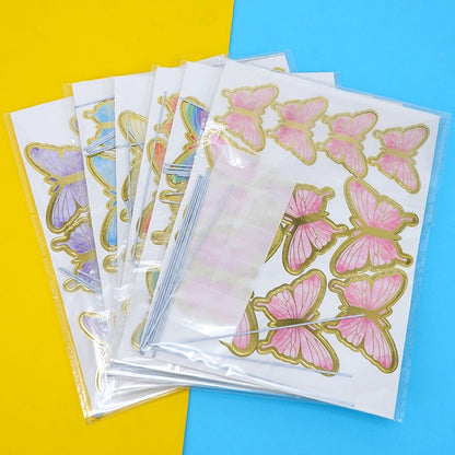 10 pcs DIY Birthday Decoration Butterfly Cake Topper / Hiasan Kue Ulang Tahun Kupu-Kupu