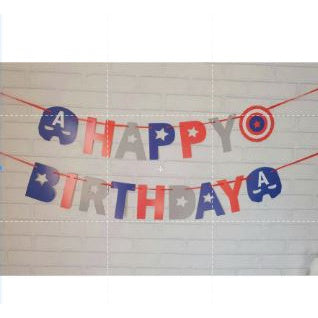 Bunting Flag / Banner Happy Birthday Captain America