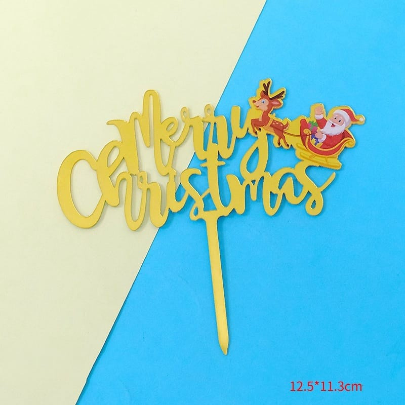Cake Topper Acrylic / Topper Kue Akrilik Natal / Merry Christmas Tree