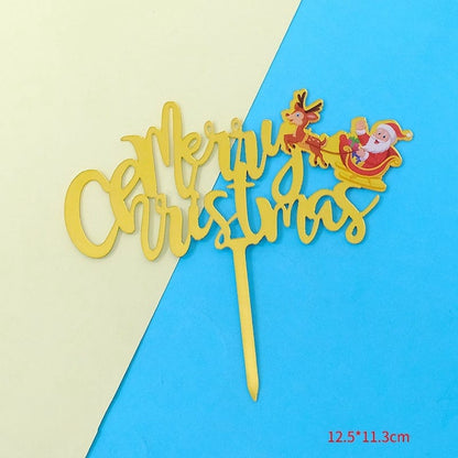 Cake Topper Acrylic / Topper Kue Akrilik Natal / Merry Christmas Tree