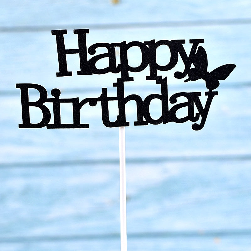 Cake Topper /Topper Kue HBD /Happy Birthday Huruf Besar, Latin Lurus, Pita, Swirly, Antlers Warna Gold Silver
