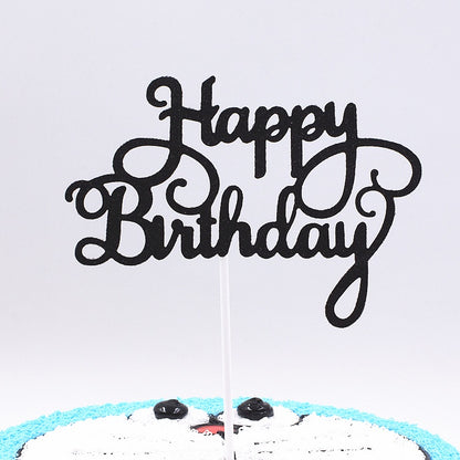 Cake Topper /Topper Kue HBD /Happy Birthday Huruf Besar, Latin Lurus, Pita, Swirly, Antlers Warna Gold Silver