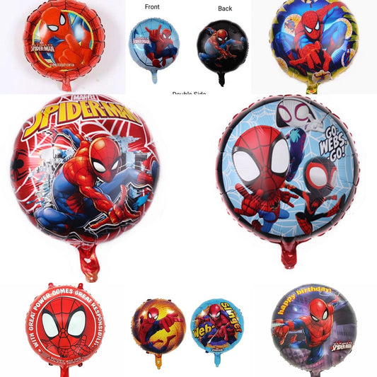 Balon Foil Spiderman Bulat Size 45 cm