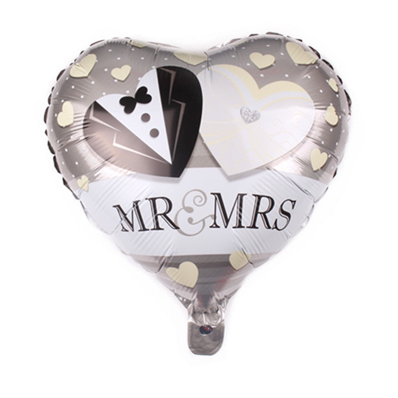 Balon Foil Bulat Mr / Mrs Glitter Gold /Hati Tulisan Love Glitter Gold Size 45 cm