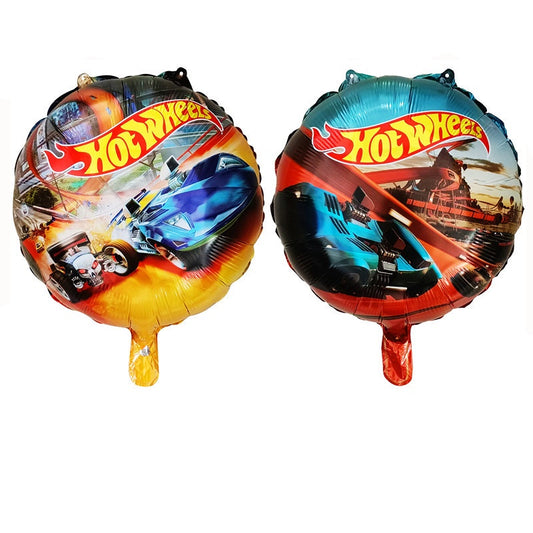 Balon Foil Hot Wheels Bulat Double Side Size 45 cm