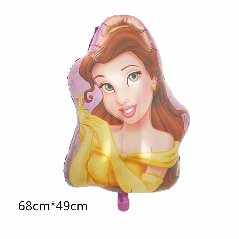 Balon Foil Half Body Princess Belle, Cinderella, Ariel Jumbo