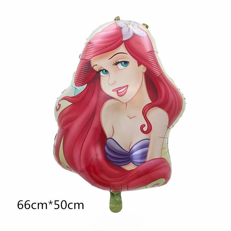 Balon Foil Half Body Princess Belle, Cinderella, Ariel Jumbo