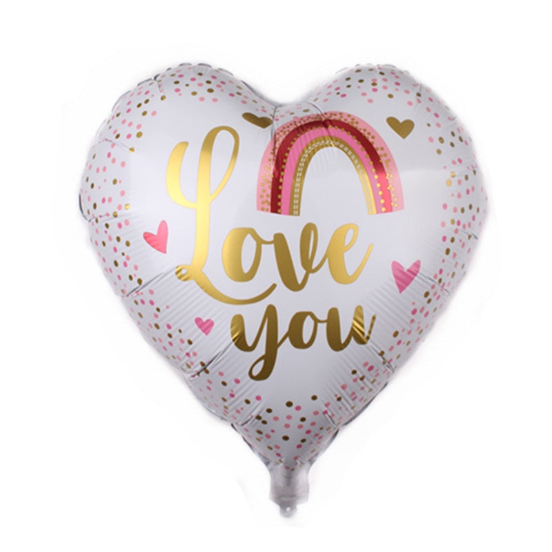 Balon Foil Hati / Love You Confetti Size 45 cm