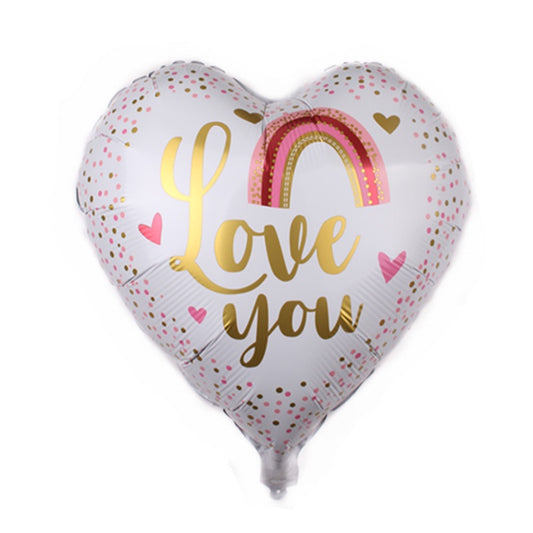 Balon Foil Hati / Love You Confetti Size 45 cm
