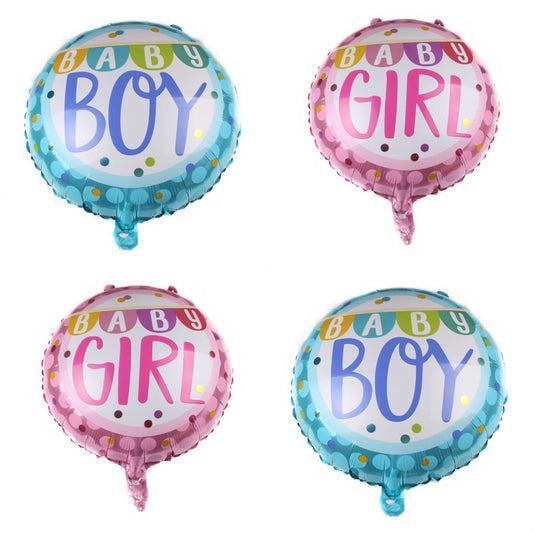 Balon Foil Bulat Baby Boy / Baby Girl Banner Size 45 cm