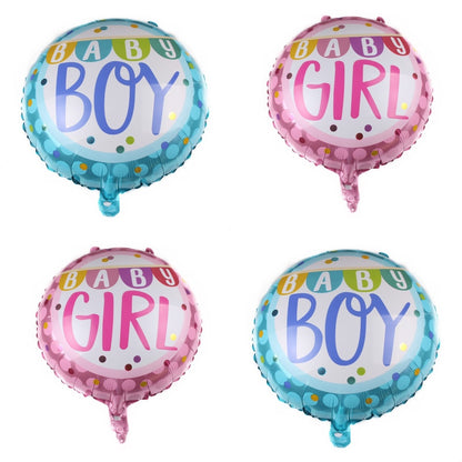 Balon Foil Bulat Baby Boy / Baby Girl Banner Size 45 cm