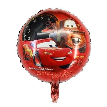 Balon Foil Bulat Cars Lightning Mcqueen Size 45 cm