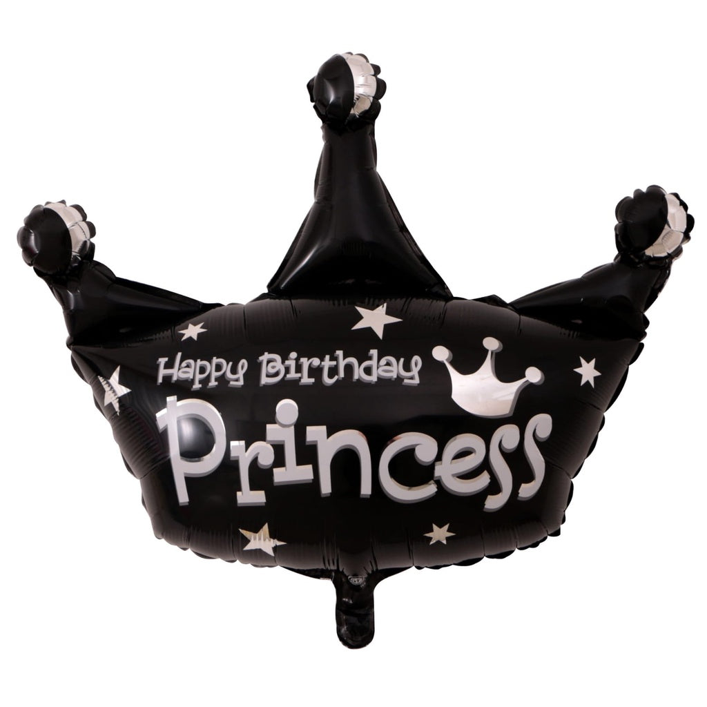 Balon Foil Happy Birthday Princess Crown / Mahkota Pink / Purple Size Jumbo 85 cm