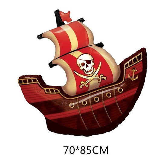 Balon Foil Pirate Ship / Kapal Bajak Laut Size 85 cm