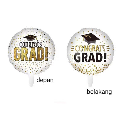 Balon Foil Graduation / Wisuda Congrats Grad Double side Size 45 cm