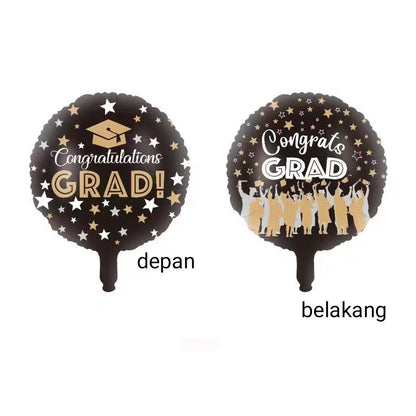 Balon Foil Graduation / Wisuda Congrats Grad Double side Size 45 cm