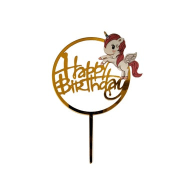 Cake Topper Acrylic / Akrilik Happy Birthday Ariel The Mermaid