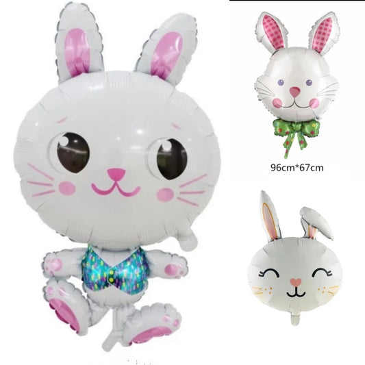 Balon Foil Sitting Bunny, Bunny Head, Floppy Eared Bunny/ Kelinci/Rabbit