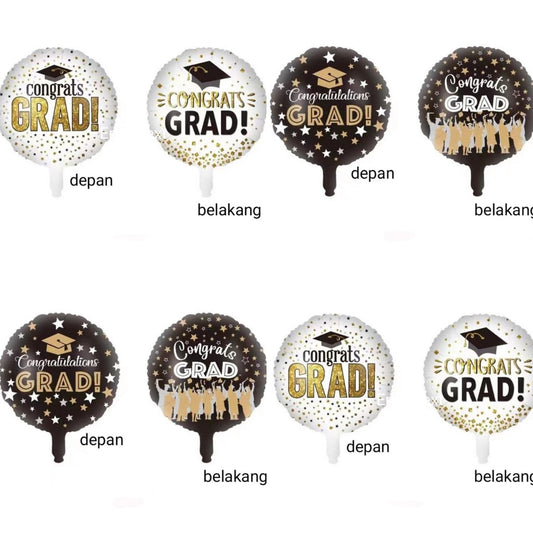 Balon Foil Graduation / Wisuda Congrats Grad Double side Size 45 cm