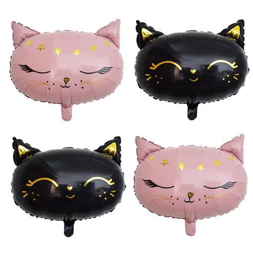 Balon Foil Smile Black Cat / Sleeping Pink Cat Size 48cm